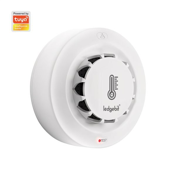 Ledgebit Smart Wi-Fi Smoke & Heat Detector – Detects Fire Before Smoke | Smoke, Temperature & Humidity Alerts | Battery Powered (Battery Not-Included)