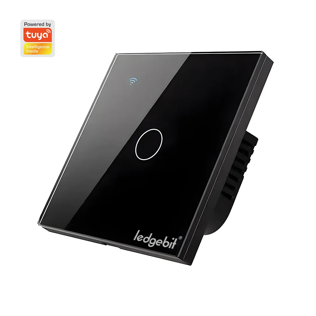 Ledgebit Smart Touch Light Switch – WiFi, 1 Gang (Black)