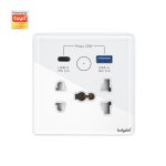Ledgebit Smart Wi-Fi Wall Socket – 13A Outlet with USB-C & USB-A (White) - Image 2