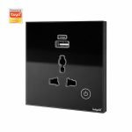 Ledgebit Smart Wi-Fi Wall Socket – 16A Outlet with USB-C & USB-A (Black)