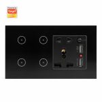 Ledgebit 4 Button Smart Switch With Socket – 13A Outlet with USB | Zigbee Bridge-Hub Required (Black) - Image 2