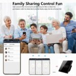 Ledgebit Smart Touch Light Switch – WiFi, 3 Gang (Black) - Image 6