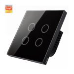 Ledgebit Smart Touch Light Switch – WiFi, 4 Gang (Black)