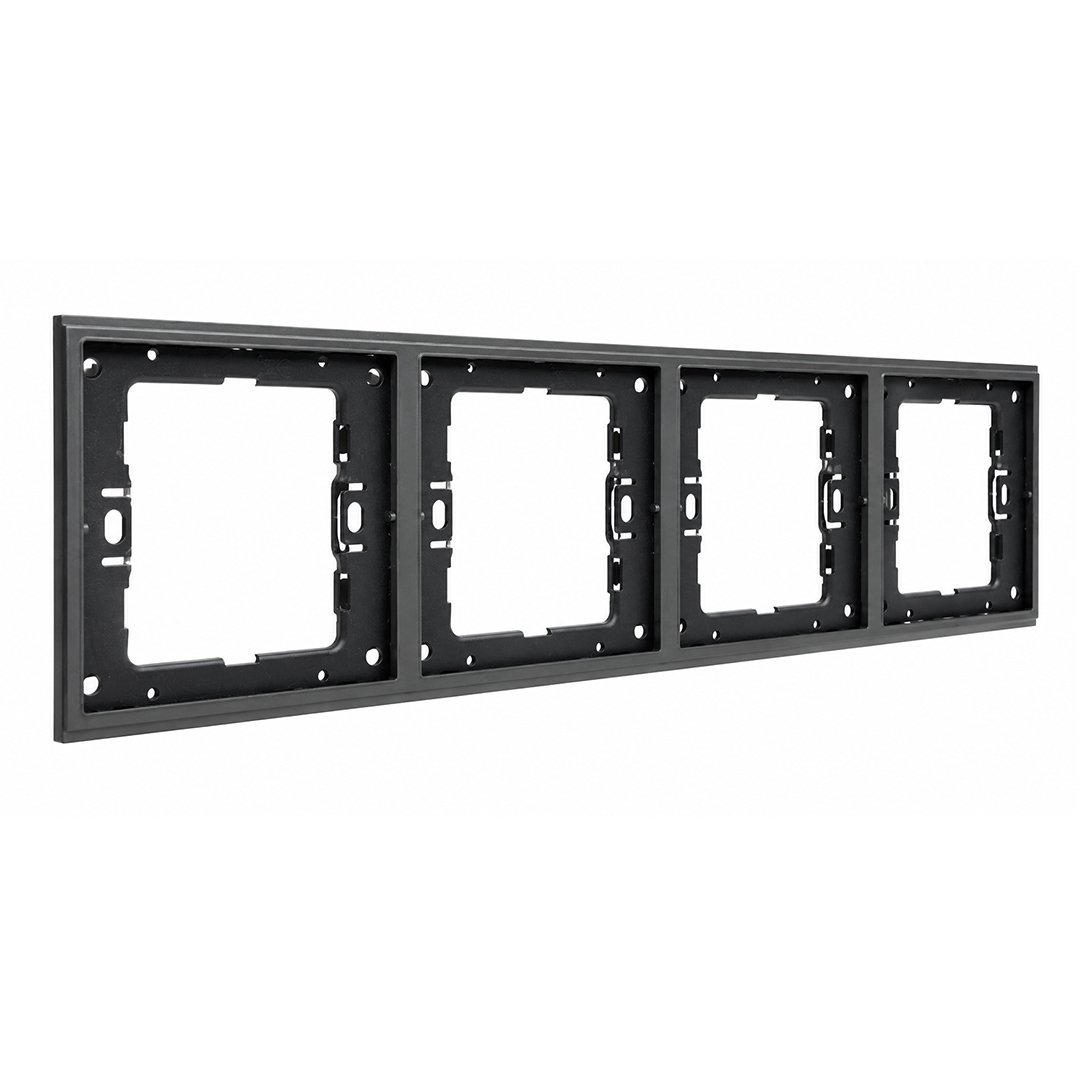 ledgebit-x39r-integrated-frame-smart-modular-switch-4-gang-ltx39rfr4-left Ledgebit X39R Back Mount Frame | 4 Gang | Compatible with Ledgebit X39R Smart Modular Switches - Image 1