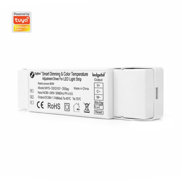 Ledgebit Zigbee Smart Dimmer Driver | Light & Color Adjustment for LED Light Strips | Zigbee Bridge-Hub Required
