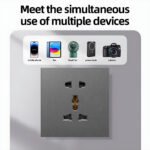 Ledgebit X39R Non-Smart Wall Socket – 16A Outlet (Grey) - Image 4
